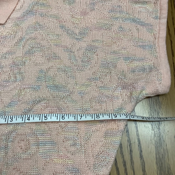 Vintage Henley Sweater Top, Medium Embellished Peach Made in Australia - Picture 9 of 12